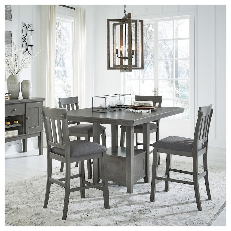 Hallanden Rustic Gray Rectangular Dining Room Counter Height Extension Table - 43"W x 60"D x 36"H - 43"W x 60"D x 36"H - Grey