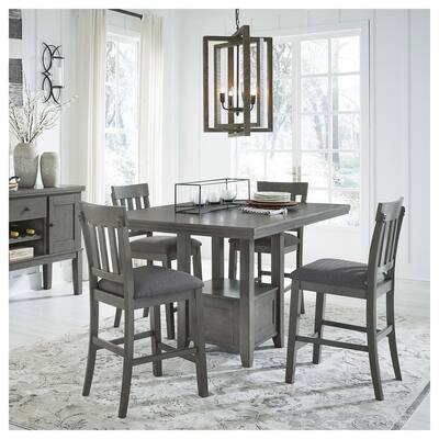 Hallanden Rustic Gray Rectangular Dining Room Counter Height Extension Table - 43"W x 60"D x 36"H