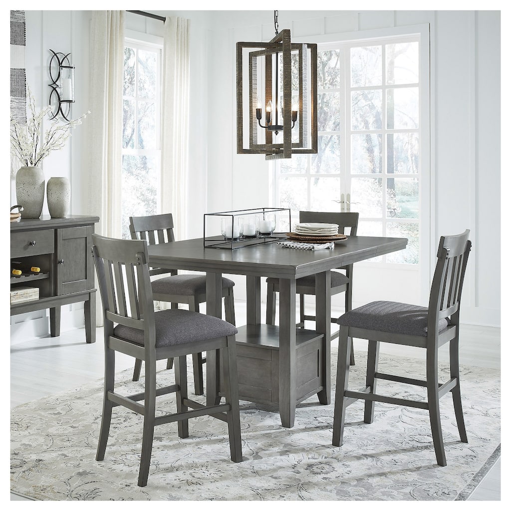 Hallanden Rustic Gray Rectangular Dining Room Counter Height Extension Table - 43"W x 60"D x 36"H
