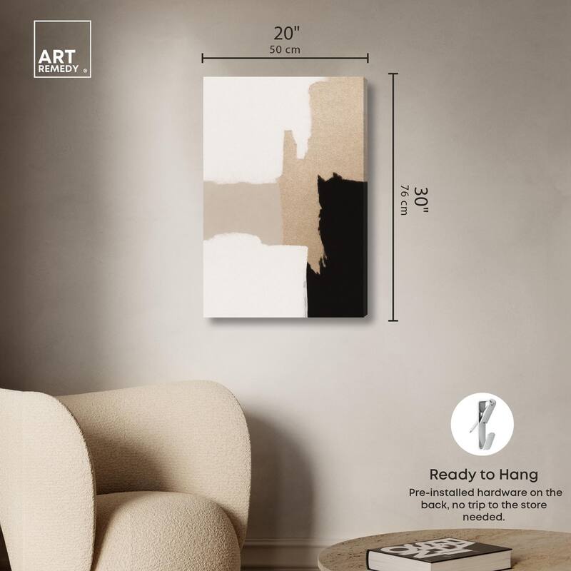 Beige and Black III Canvas by Art Remedy, Gallery Wrapped