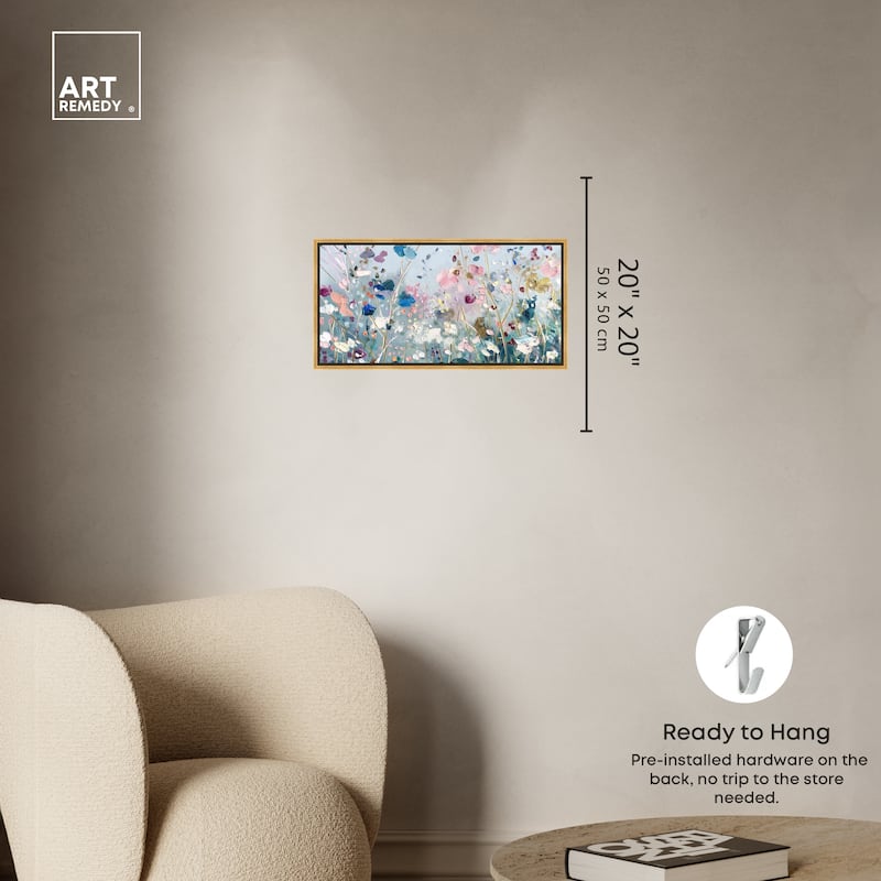 Art Remedy Blue Forest Ii Framed Floral Fine 1 Piece Canvas Wall Art