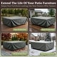 preview thumbnail 7 of 12, Pure Garden Polyester Waterproof Rectangular Patio Table Cover