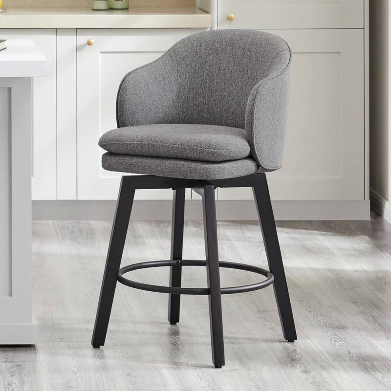 Spruce & Spring Kaylee Modern Swivel Counter Height Bar Stools with Arm