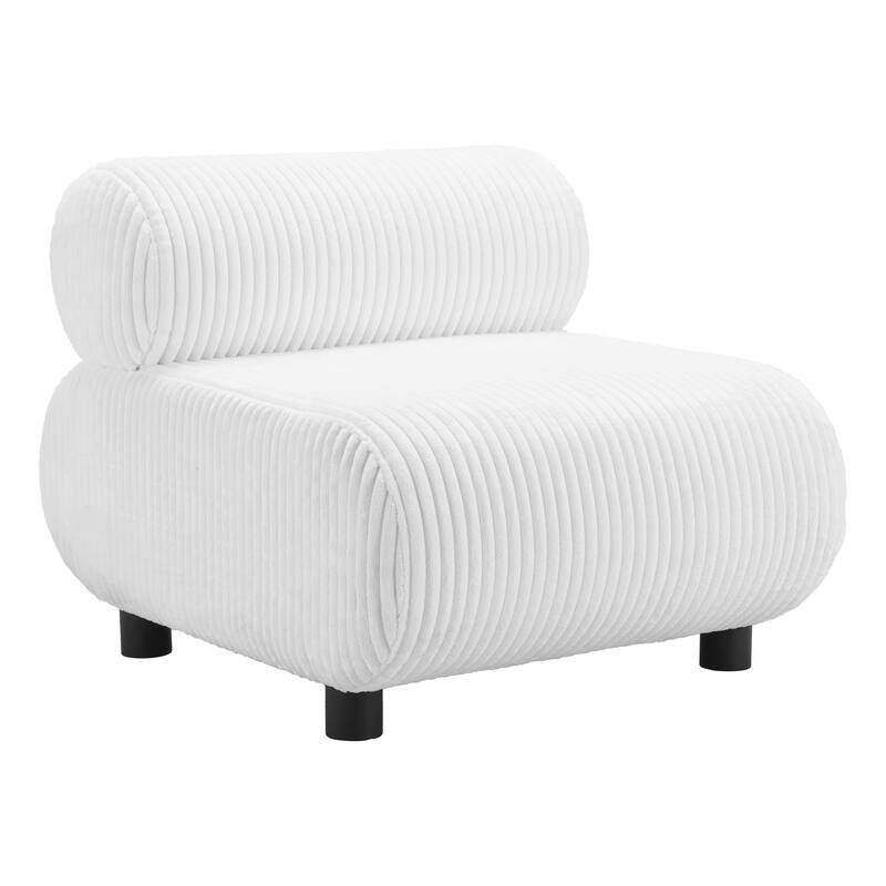 HomeRoots 31" White And Black Corduroy And Upholstered Side Chair - 31' X '26.8' X '36