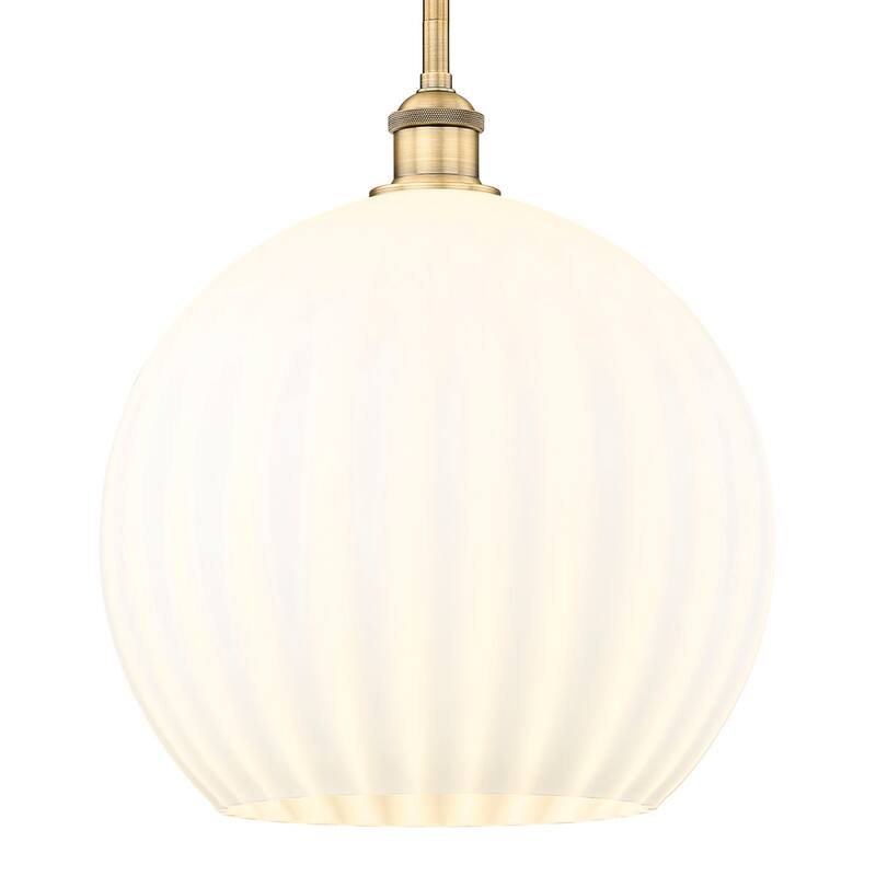 Innovations Lighting 616-1S 16 14 White Venetian Pendant White - Brushed Brass