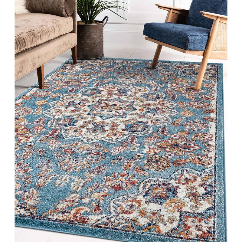 Aurelia Lyni Blue Medallion Area Rug
