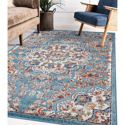 Aurelia Lyni Blue Medallion Area Rug