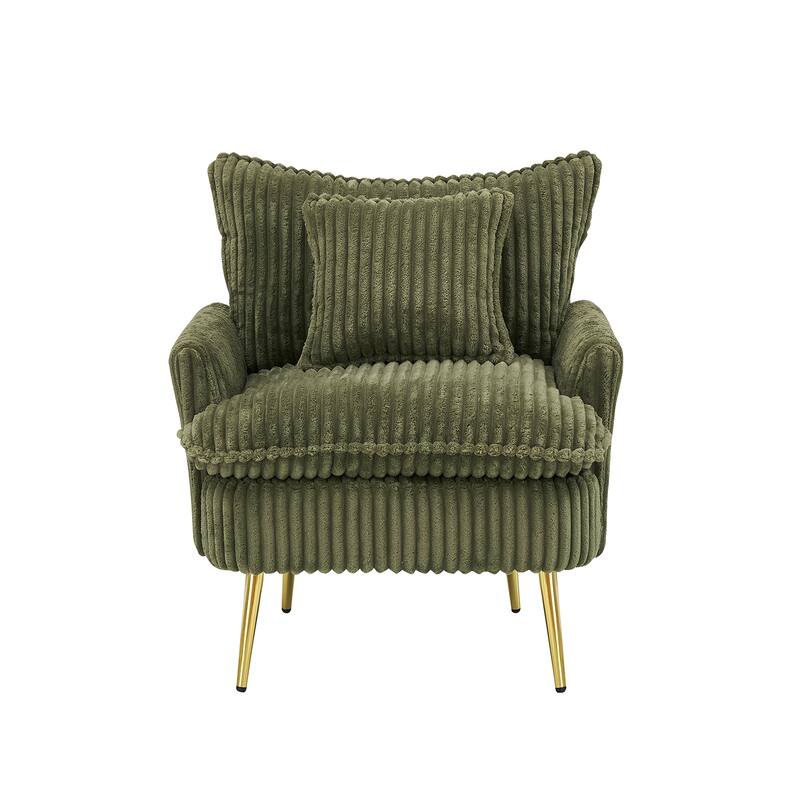 30" corduroy fabric luxurious single chair for living room