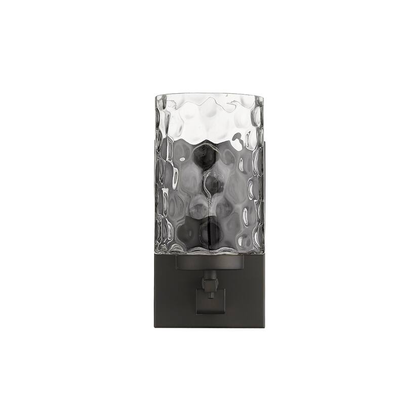 Transitional Hardwired Wall Sconce Light Fixture with Clear Glass Shade and Dimmable Damp Rated - 9.5" H x 4.75" W x 5.75" D
