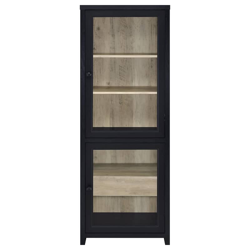 Denison 67-Inch 2-Door Media Tower Storage Cabinet Black