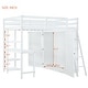 preview thumbnail 9 of 11, Full Size Loft Bed with Wardrobe, Desk and Shelves, White