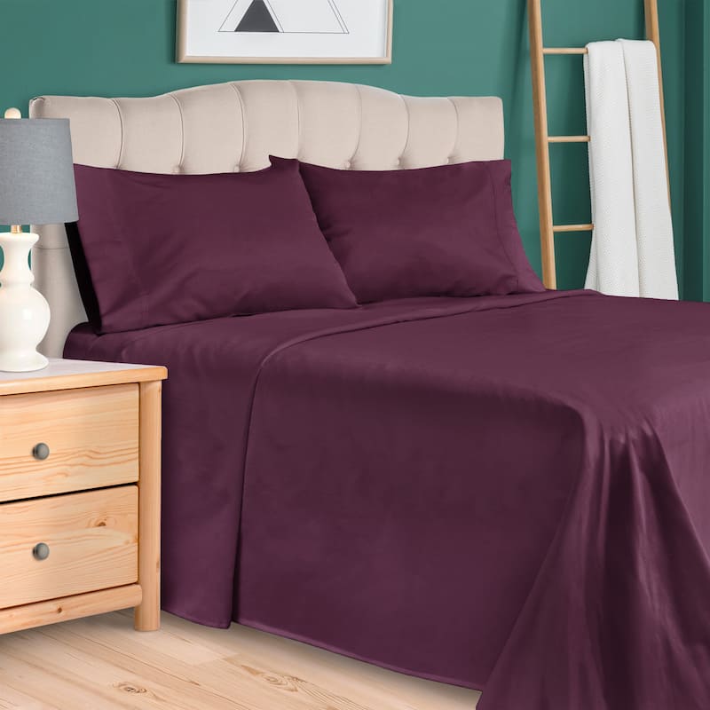 Superior Egyptian Cotton Sateen 300-Thread Count Solid Sheet Set- Split King