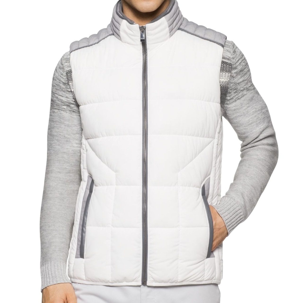 calvin klein white puffer vest