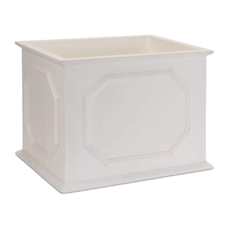 Traditional Style Box Planter - 17.75" - White - Set of 3