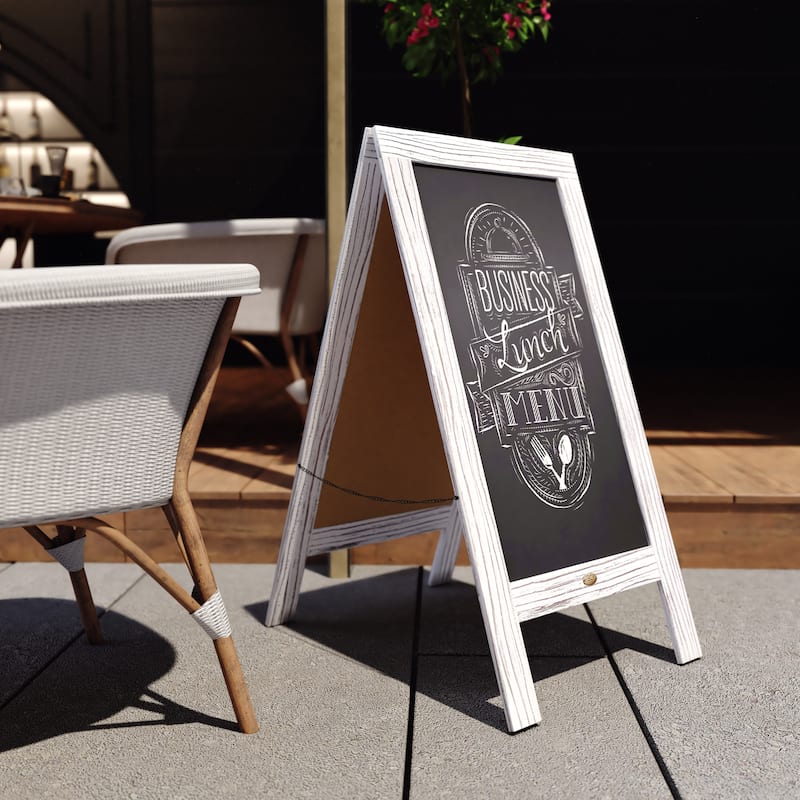 Wood A-Frame Magnetic Chalkboard Set-Markers, Stencils, and Magnets