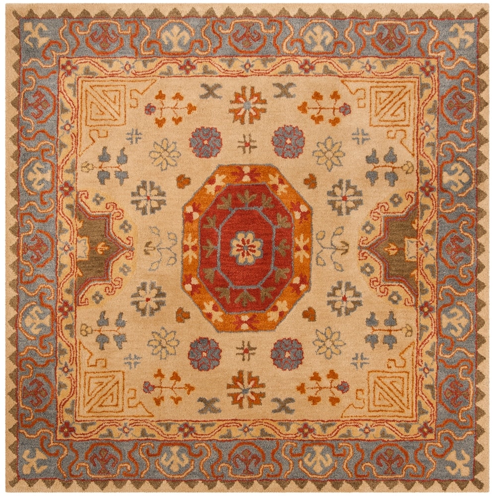 SAFAVIEH Handmade Heritage Damask Vine Traditional Oriental Wool Rug