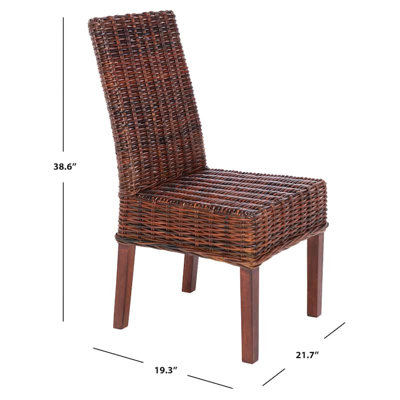 SAFAVIEH Marcy Brown Side Chair (Set of 2) - 18.1" W x 19.7" L x 39" H - 19"W x 22"D x 39"H