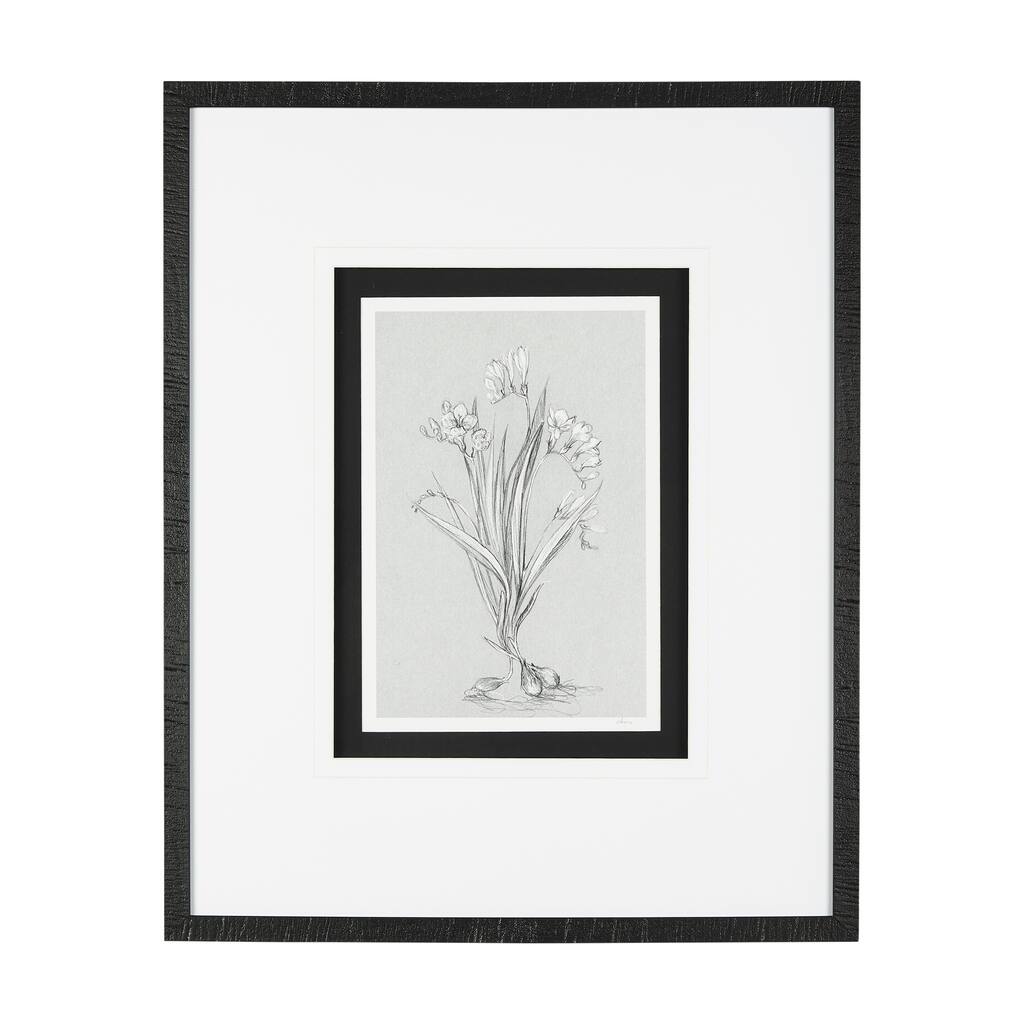 Botanical Sketches III (Grey) Framed Art Print