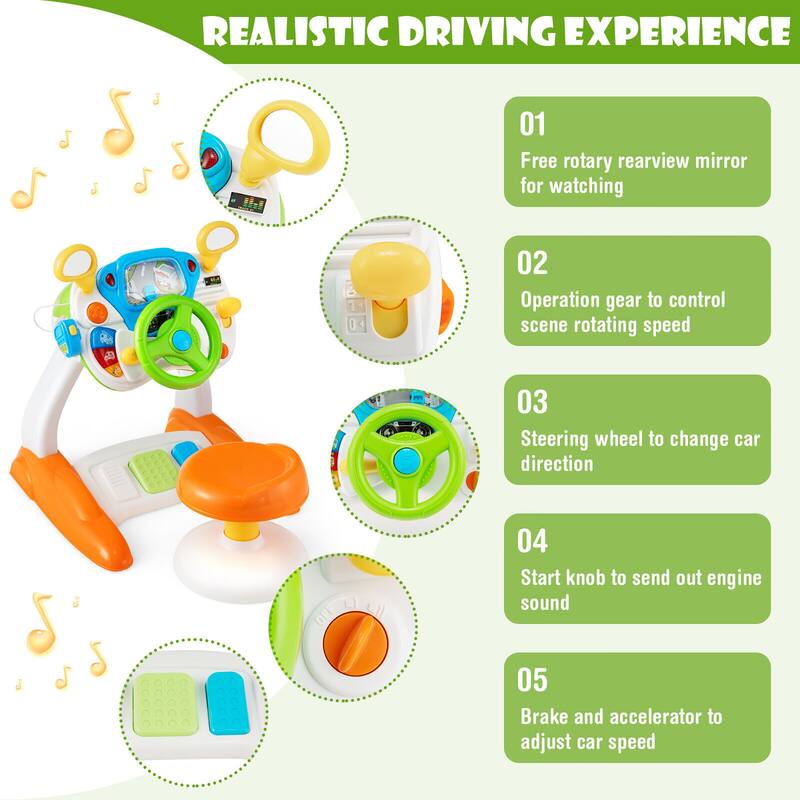 Kids Pretend Ride on Toy Driver Simulation Car Toddler Gift - Colorful
