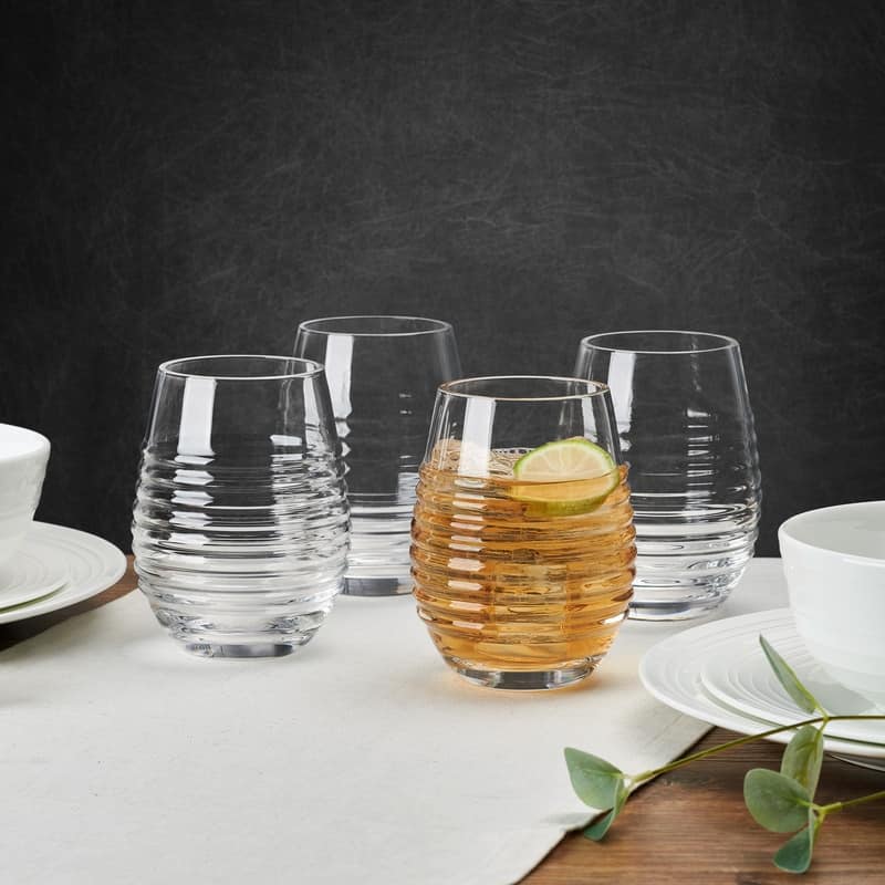 Mikasa Set of 4 Ciara Stemless Wine Glasses, 18 Oz