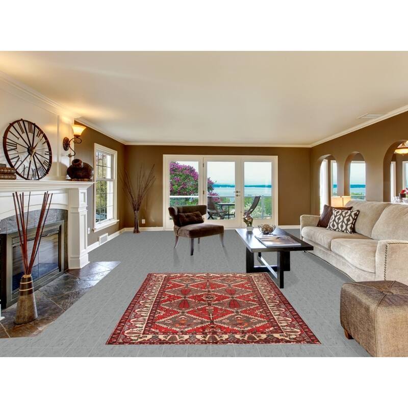 Red Bakhtiari Persian Area Rug Hand-Knotted Wool Carpet - 4'11" x 7'1"