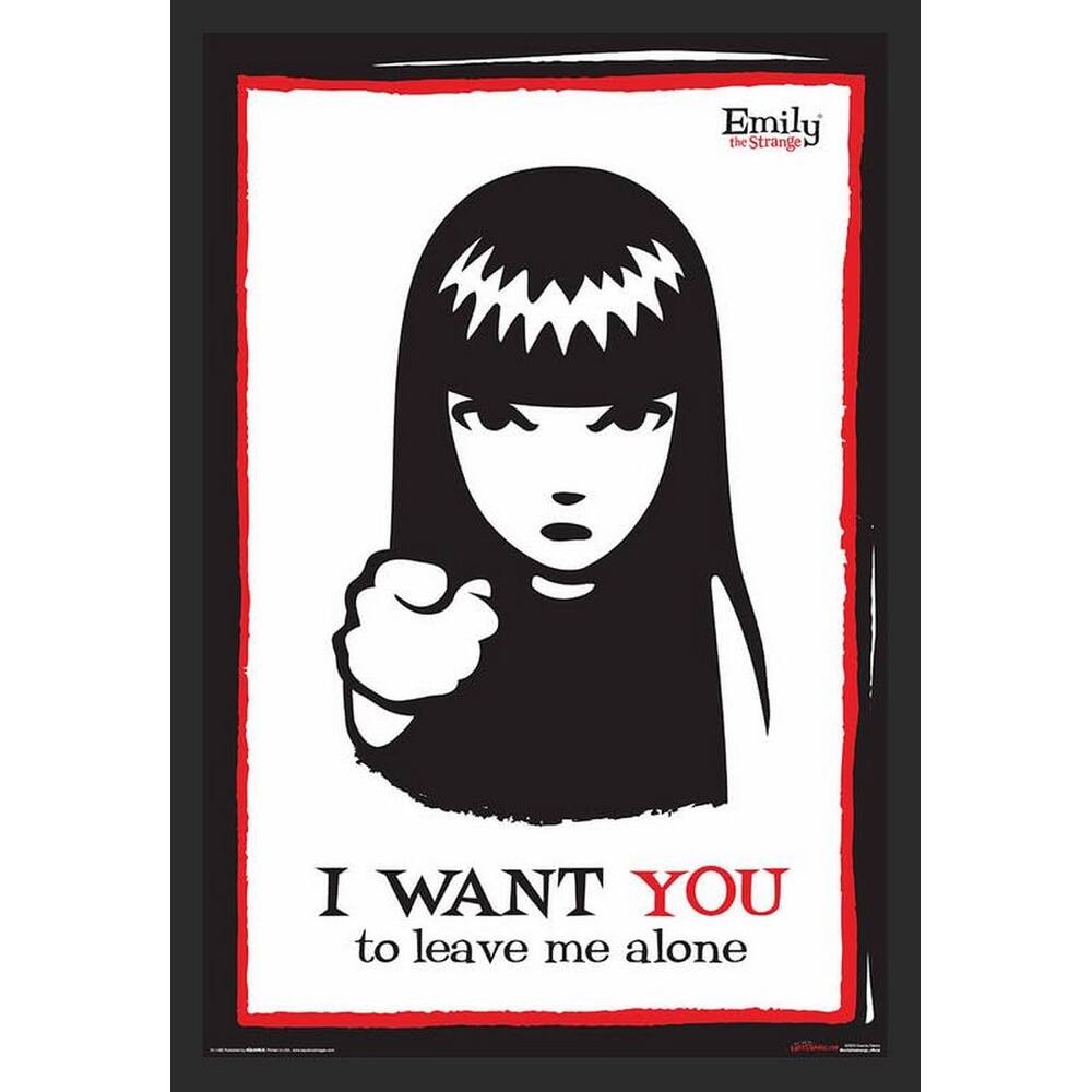 Emily the Strange I Want You Framed Poster - 24 x 36 Inch
