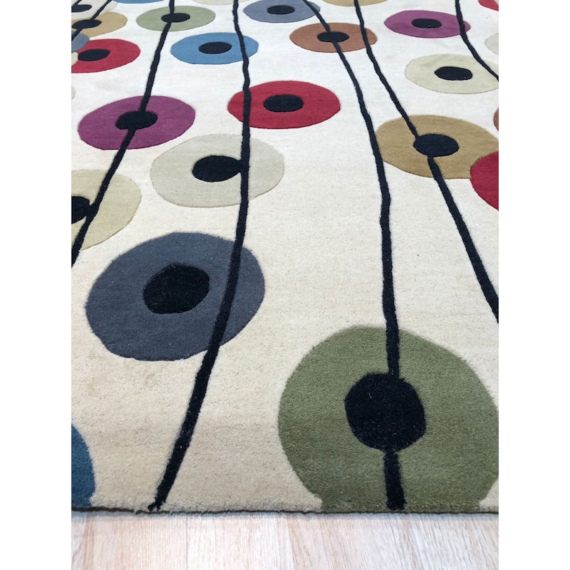 Home Decor EORC Hand-Tufted Wool Modern Tufted Rug, Multicolored Stylish & Vibrant Area Rug for Adding Contemporary Elegance to
