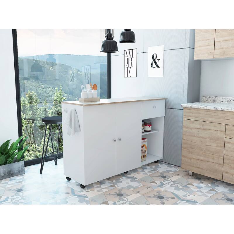 Kitchen Island Cart Victoria and Four Interior Shelves