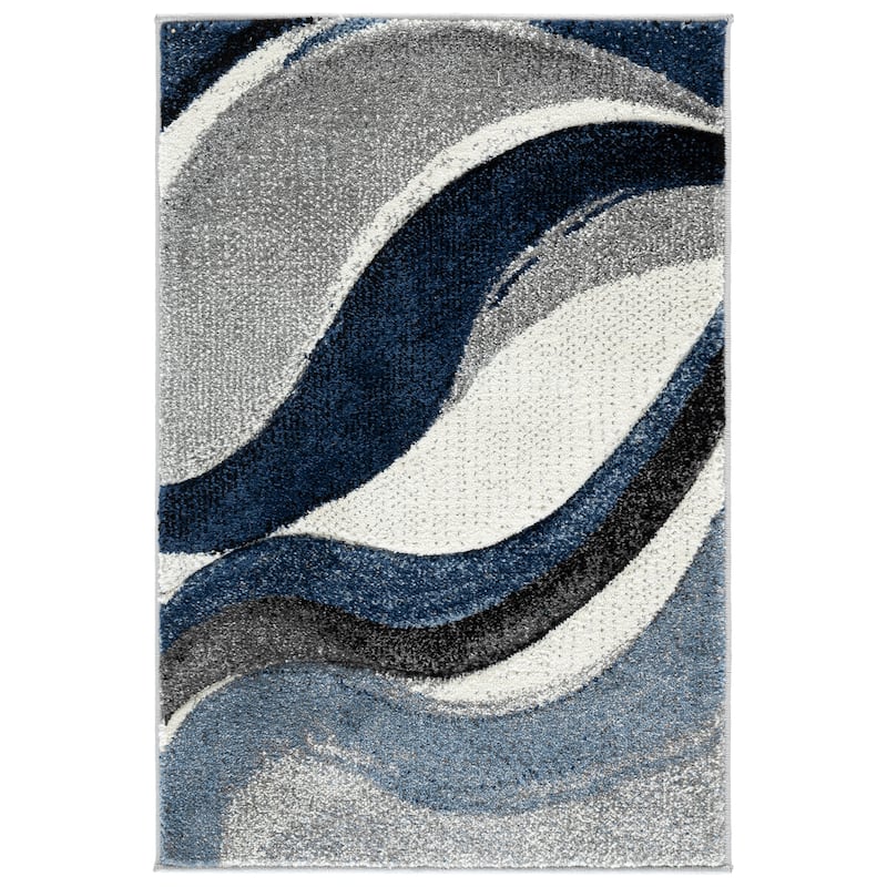 SAFAVIEH Hollywood Zohreh Mid-Century Modern Abstract Rug - 2' x 3' - Grey/Blue