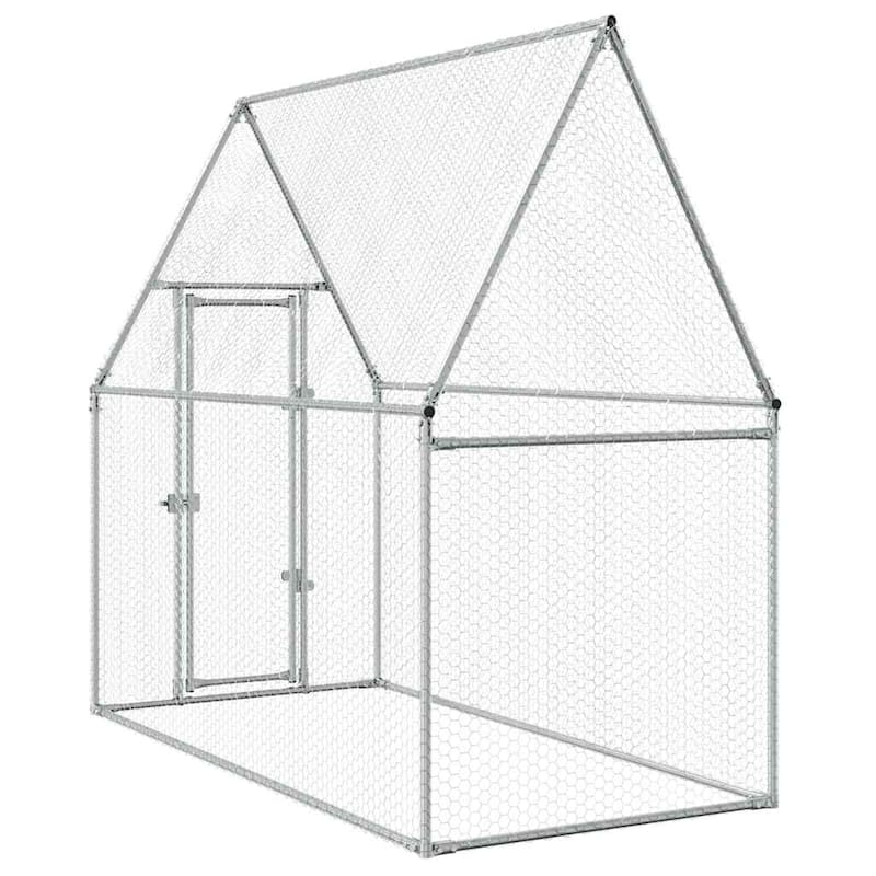 vidaXL Chicken Cage Silver 39.4"/78.7"/157.5"x39.4"x74.8" Galvanized Steel