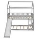 preview thumbnail 3 of 8, Multifunctional Twin Over Twin Bunk Bed with Slide and Ladder,House Bed with Roof