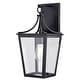 preview thumbnail 6 of 6, VAXCEL Cottage Grove 1-Light Matte Black Outdoor Wall Sconce made of Durable Metal, Clear Glass Shade, LED Compatible