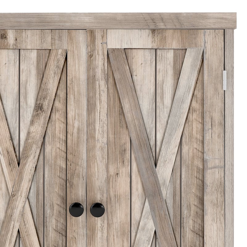 Moasis 72" H Wood Farmhouse Kitchen Pantry Cabinet with Adjustable Shelves & Drawer