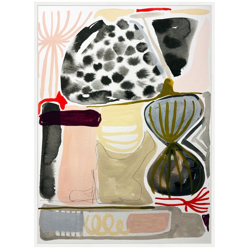 Kate and Laurel Sylvie Abstract 01 Framed Canvas by Emma Daisy