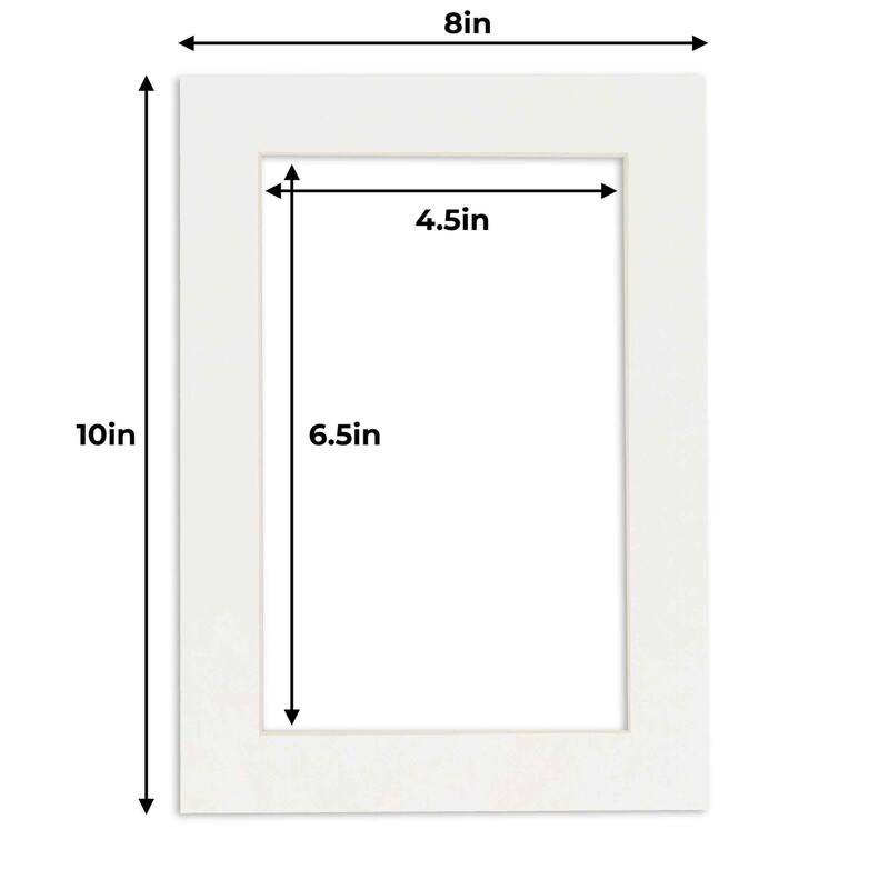 8x10 Mat for 5x7 Photo - Textured White Matboard for Frames Measuring 8 x 10 Inches - To Display Art Measuring 5 x 7 Inches
