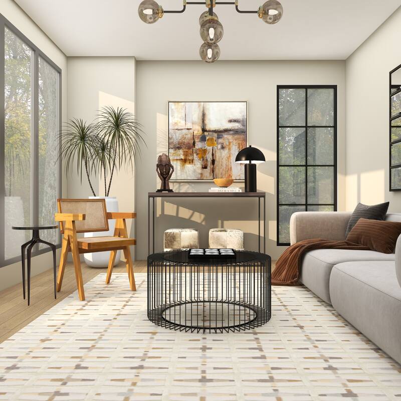 Teak Wood Living Room Accent Chair with Leather or Woven Cane Seat