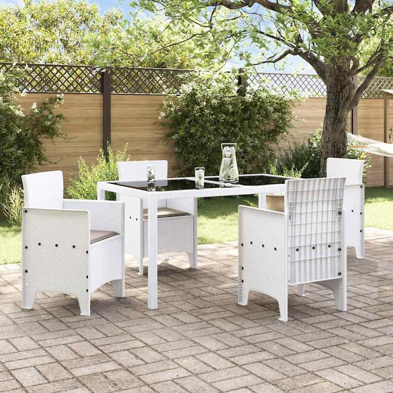vidaXL Garden Chair 2/4 pcs Anthracite/Brown/White 53 x 49 x 85 cm PP - 53 x 49 x 85 cm