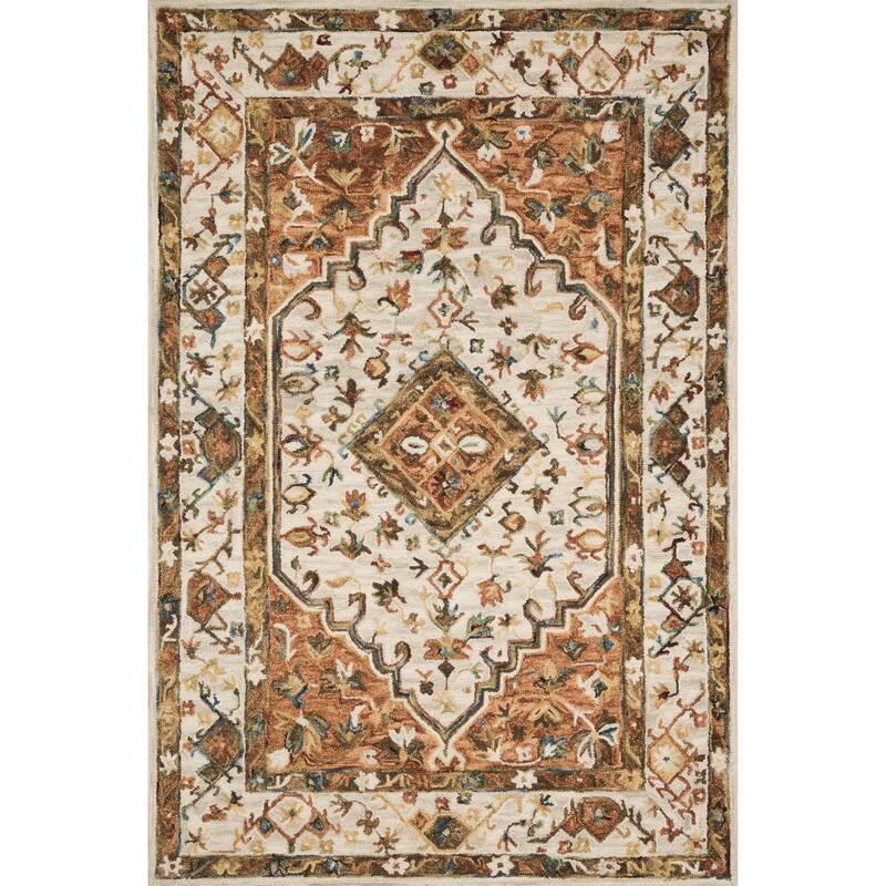 Alexander Home Karrie Hand-hooked Bordered Wool Area Rug