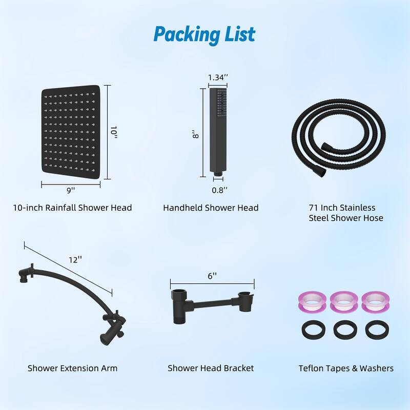 Dual Showerhead Combo, Metal Rain Shower Head, 4-Spray Handheld Spray