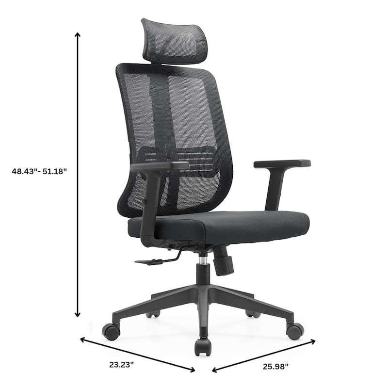 Adjustable Office Chair with Mesh Back and Headrest Nift Series by LeisureMod