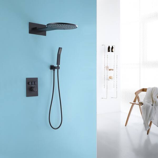 WallMounted Thermostatic Rainfall and Waterfall Shower System With