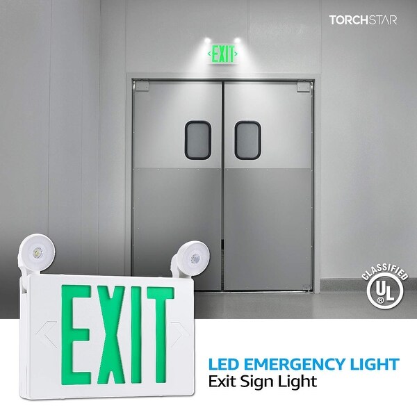 Battery Included Torchstar Red Led Exit Sign With Ul Listed Emergency Light Restaurants Ac 120v 277v Ceiling Side Back Mount Sign Light Pack Of 2 Shopping Malls Hospitals For Hotels