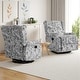 preview thumbnail 39 of 139, 29'' W Pattern Swivel Manual Push Back Recliner Chair Set of 2