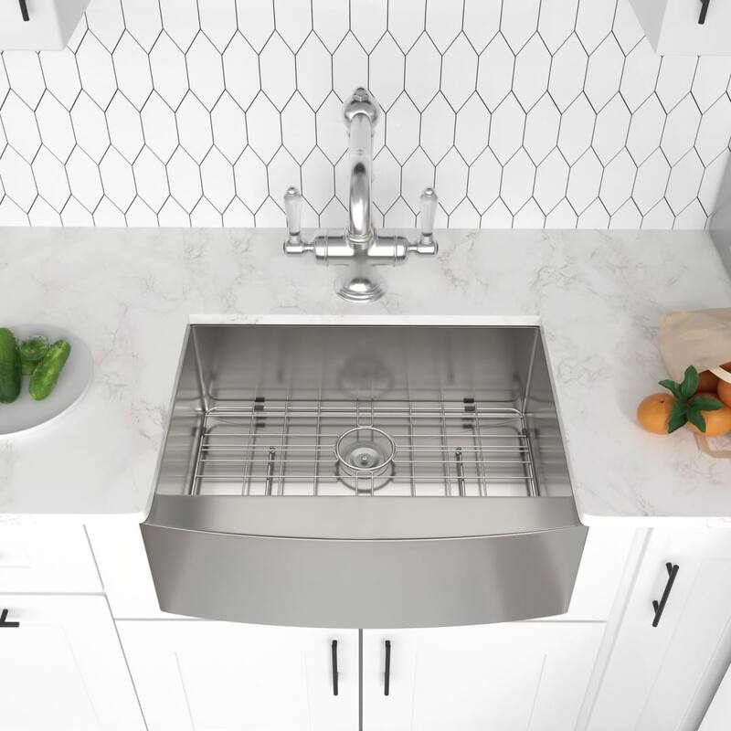 Kichae Farmhouse Kitchen Sink 24 Inch Stainless Steel Apron Sink - 24"x21"