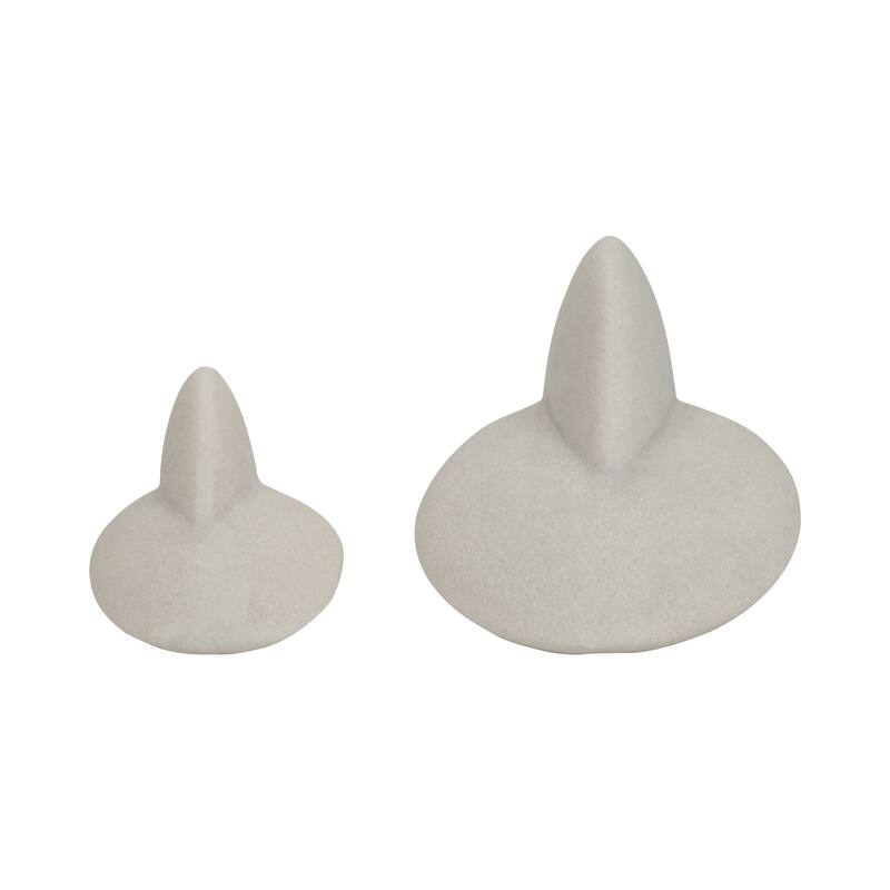 Sagebrook Home 8/11" Ulises Abstract Object, White, 8"H, Set Of 2 - 11" x 8" x 8"