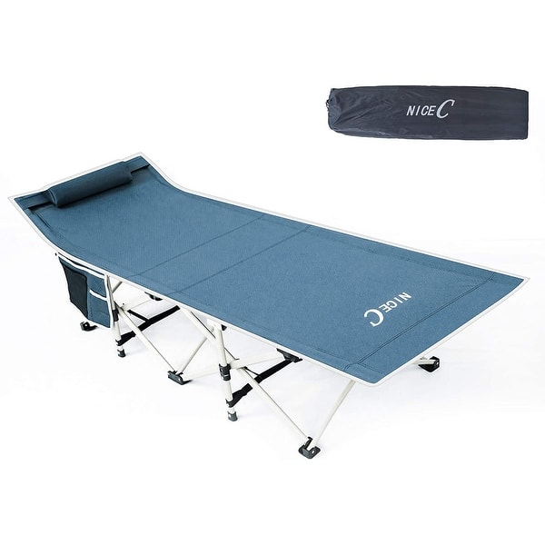Slsy 32" Wide Oversized XXL Folding Bed Cot Heavy Duty, Folding Camping Cot, Portable Sleeping Cot Folding Guest Bed With 2 Sided Mattress Carry Bag
