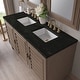 preview thumbnail 13 of 33, James Martin Vanities Portland 60" Double Vanity, Whitewashed Walnut Whitewashed Walnut/Phantome Eclos