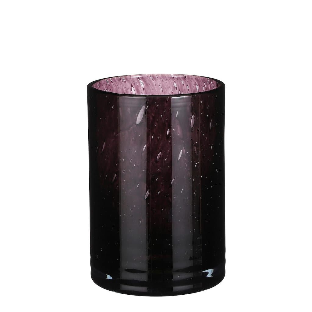 Med. Estelle Glass Vase Black 9.05"H - A - A