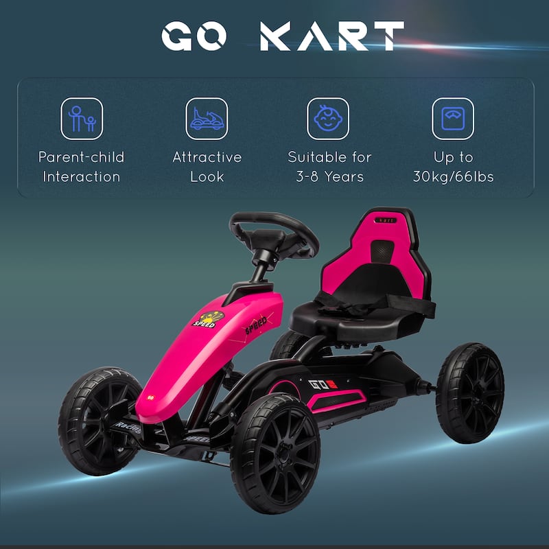 Pedal-Powered Go-Kart for Kids with Smooth EVA Wheels