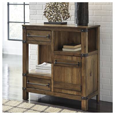 Roybeck Accent Cabinet - Casual - Bronze Hardware - Light Brown